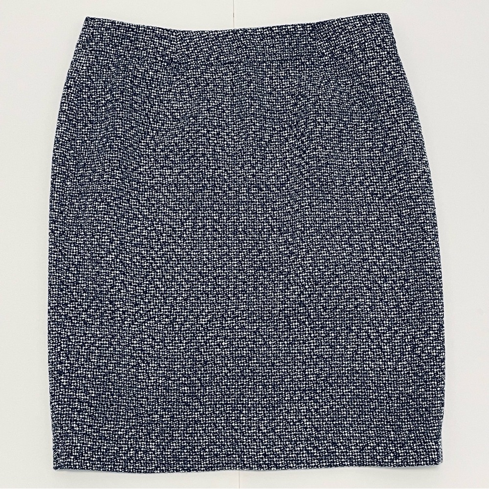 Calvin Klein Textured Navy and White Women's Pencil Skirt size 14 (34in)